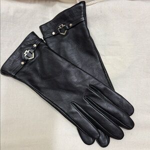 Kate Spade Black Leather Gloves